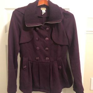 Purple wool peplum coat. Gently used